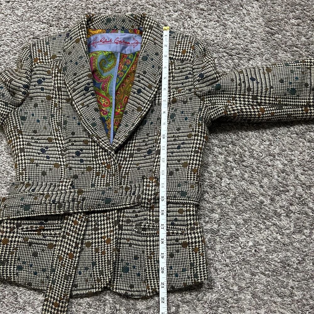 Robert Graham Wool Blazer Suit Jacket Herringbone Geometric Pattern Size 4 Women - Picture 6 of 10